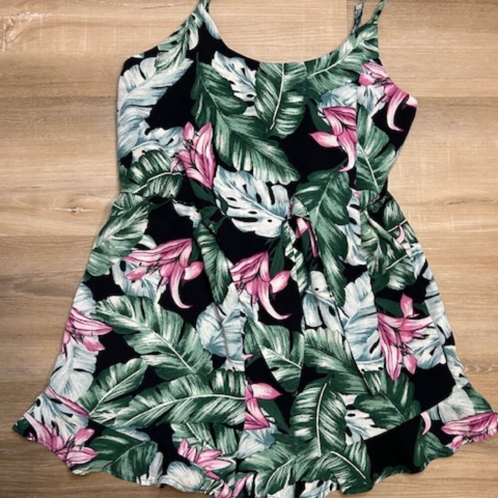 Women’s Tropical Leaf Print Romper